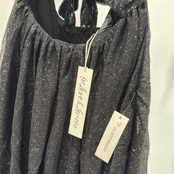 😍NWT For Love & Lemons Black Maxi ruffle strapless gown dress 😍❤️‍🔥New Years Eve - Picture 5 of 11